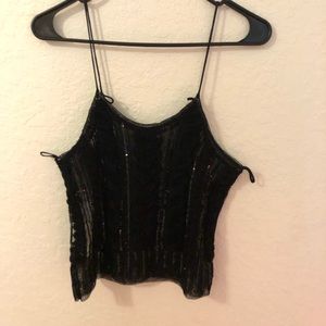 Giorgio Armani Black Sheer Sparkly Tank